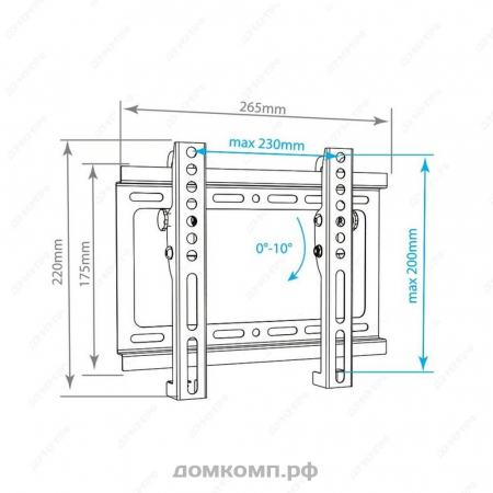 Кронштейн для ТВ Arm Media STEEL-6 (VESA 75/100/200, наклон 15°, до 35 кг) недорого. домкомп.рф